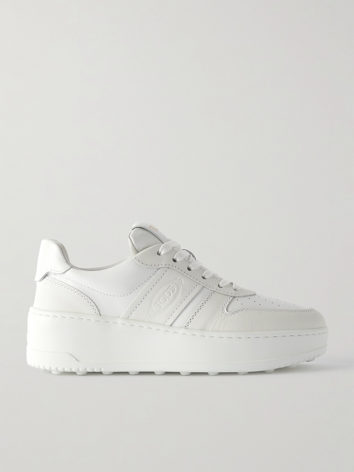 Tod's Platform Sneakers In Leather In White