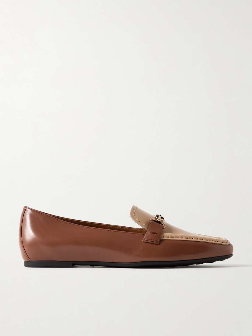 Tod's Gomma Embellished Two-tone Leather Loafers
