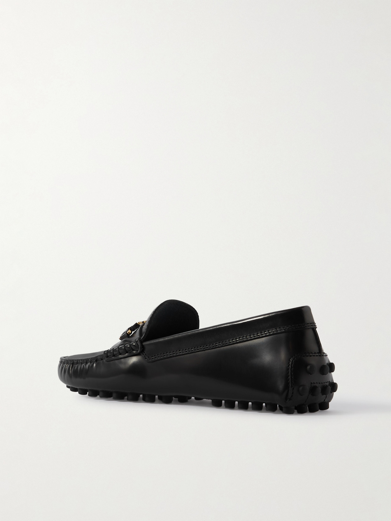 Tod's Gommino Embellished Patent-leather Loafers In Black