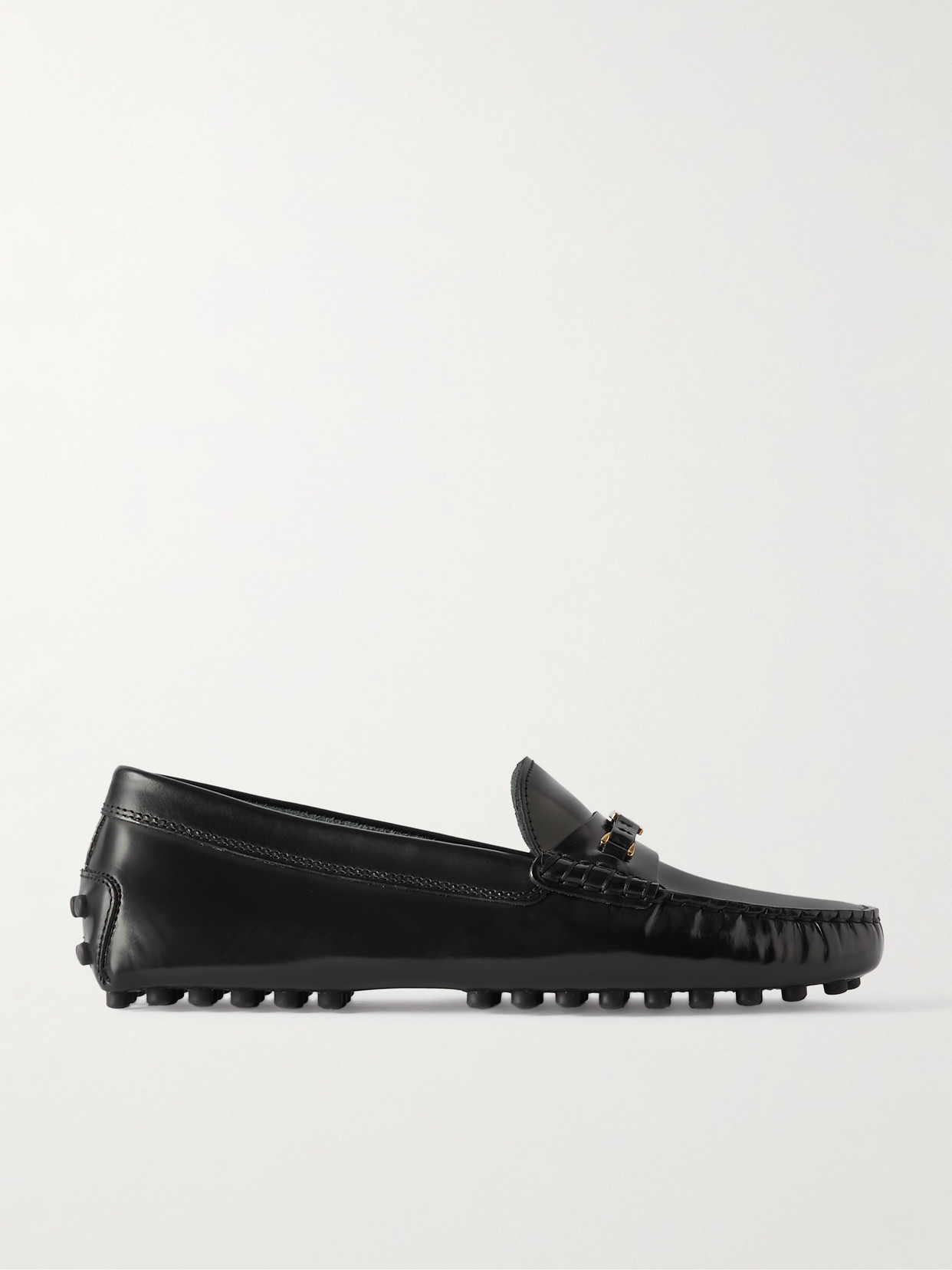 Tod's Gommino Embellished Patent-leather Loafers In Black