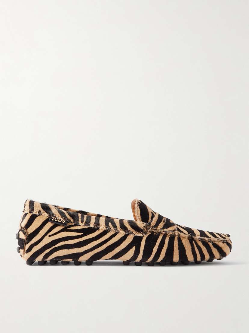 Tod's Gommino Zebra-print Calf Hair Loafers