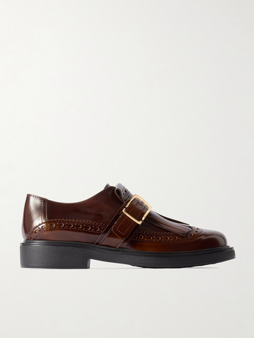 Tod's Fringed glossed-leather brogues