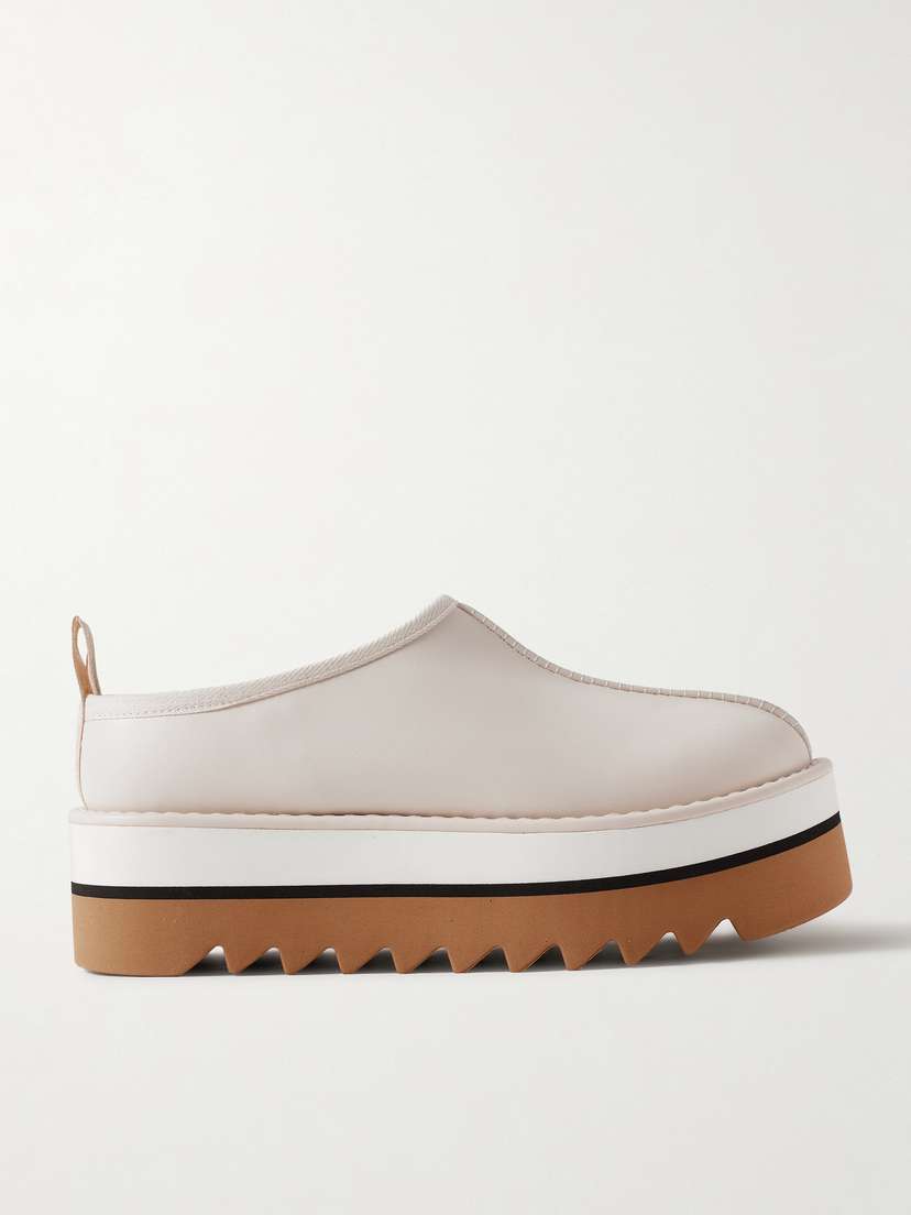Stella McCartney Sneak-elyse Faux Shearling-lined Faux Leather Slippers