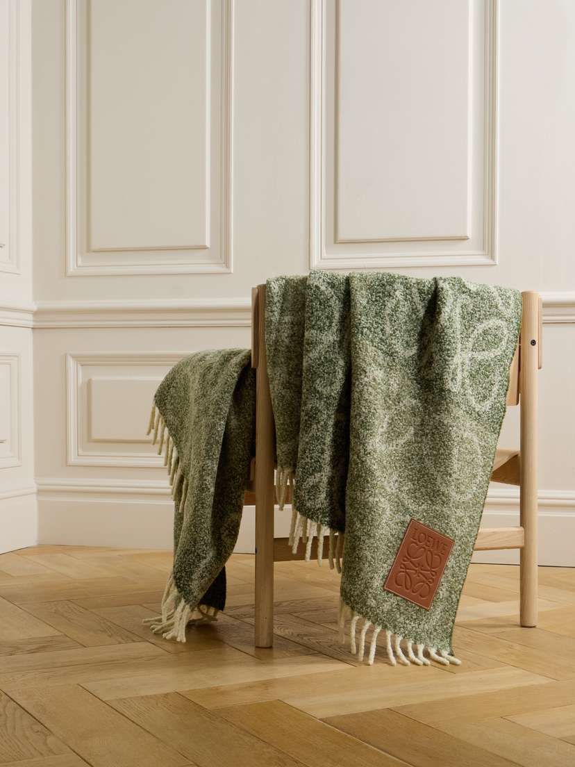 Loewe Anagram Appliquéd Wool-jacquard Throw