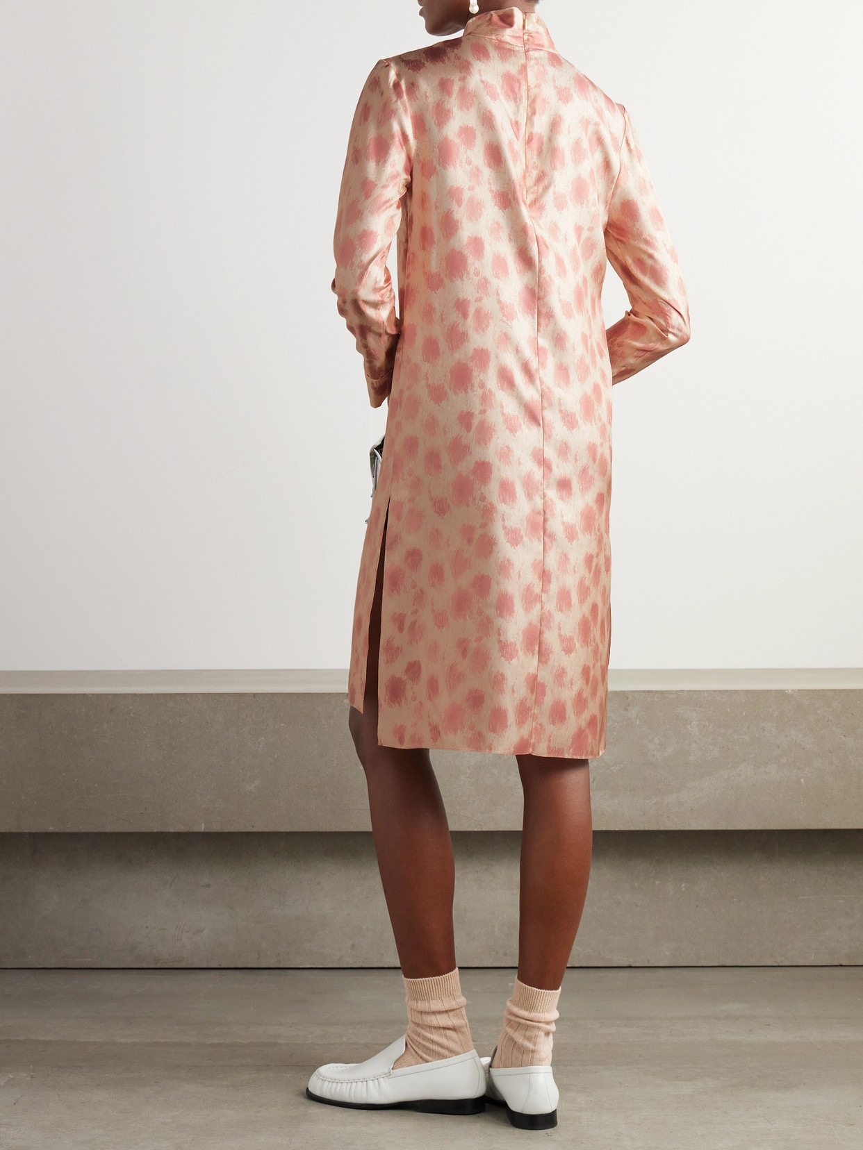 Marni Printed Silk-satin Mini Dress In Pink