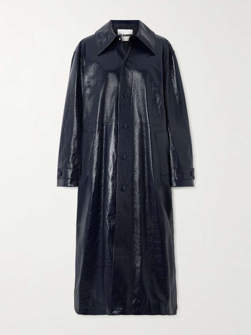 Jil Sander Oversized Textured-leather Trench Coat