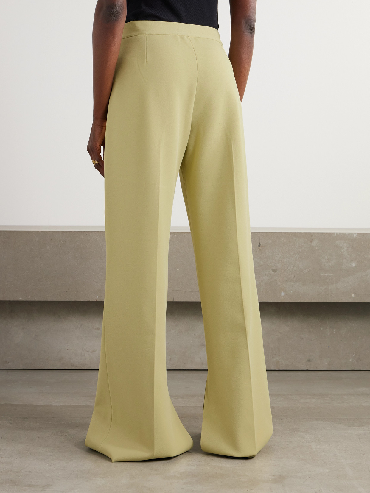 Shop Jil Sander Pleated Knitted Straight-leg Pants In Green