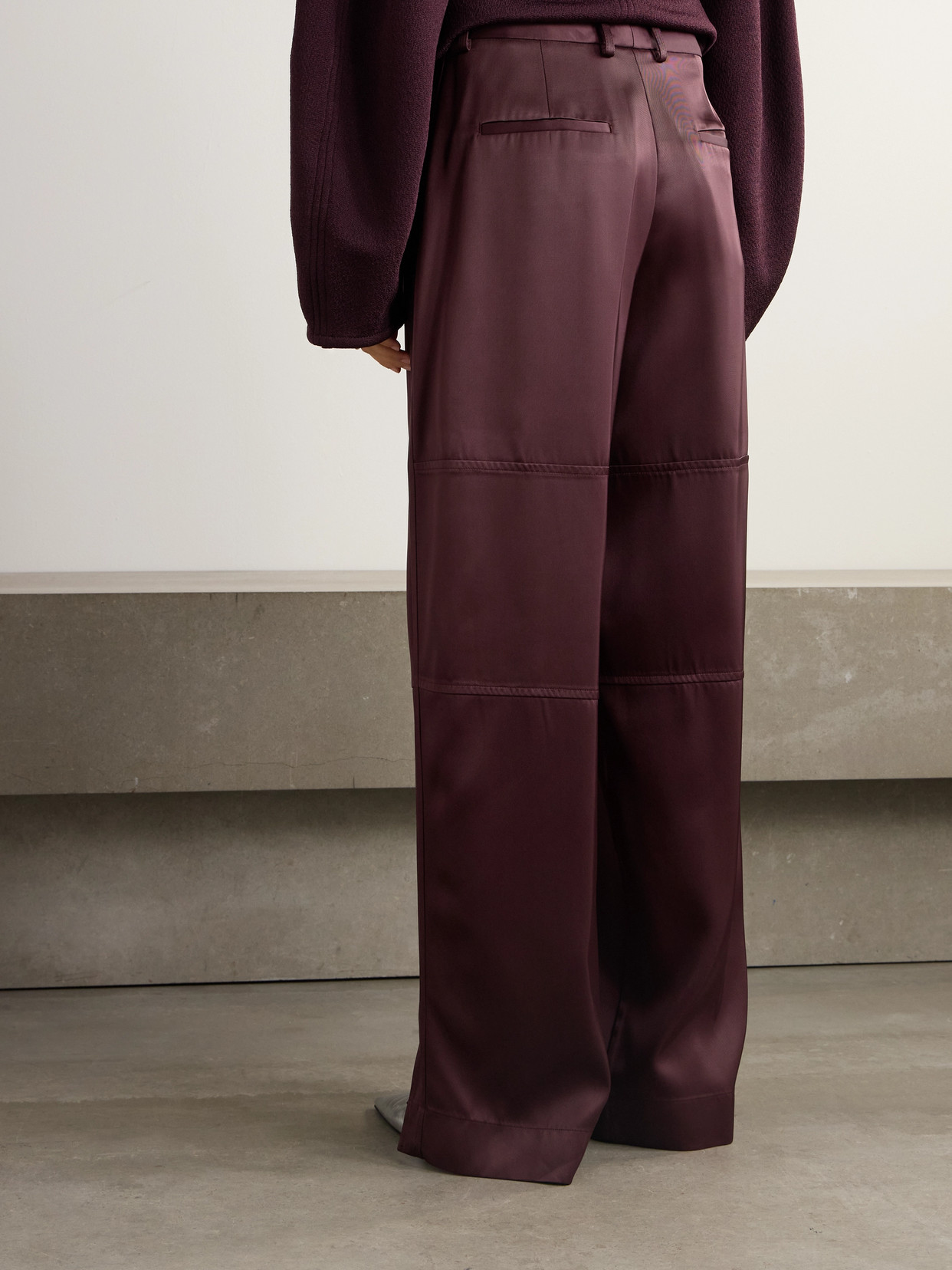 Jil Sander Satin-twill Straight-leg Pants In Purple
