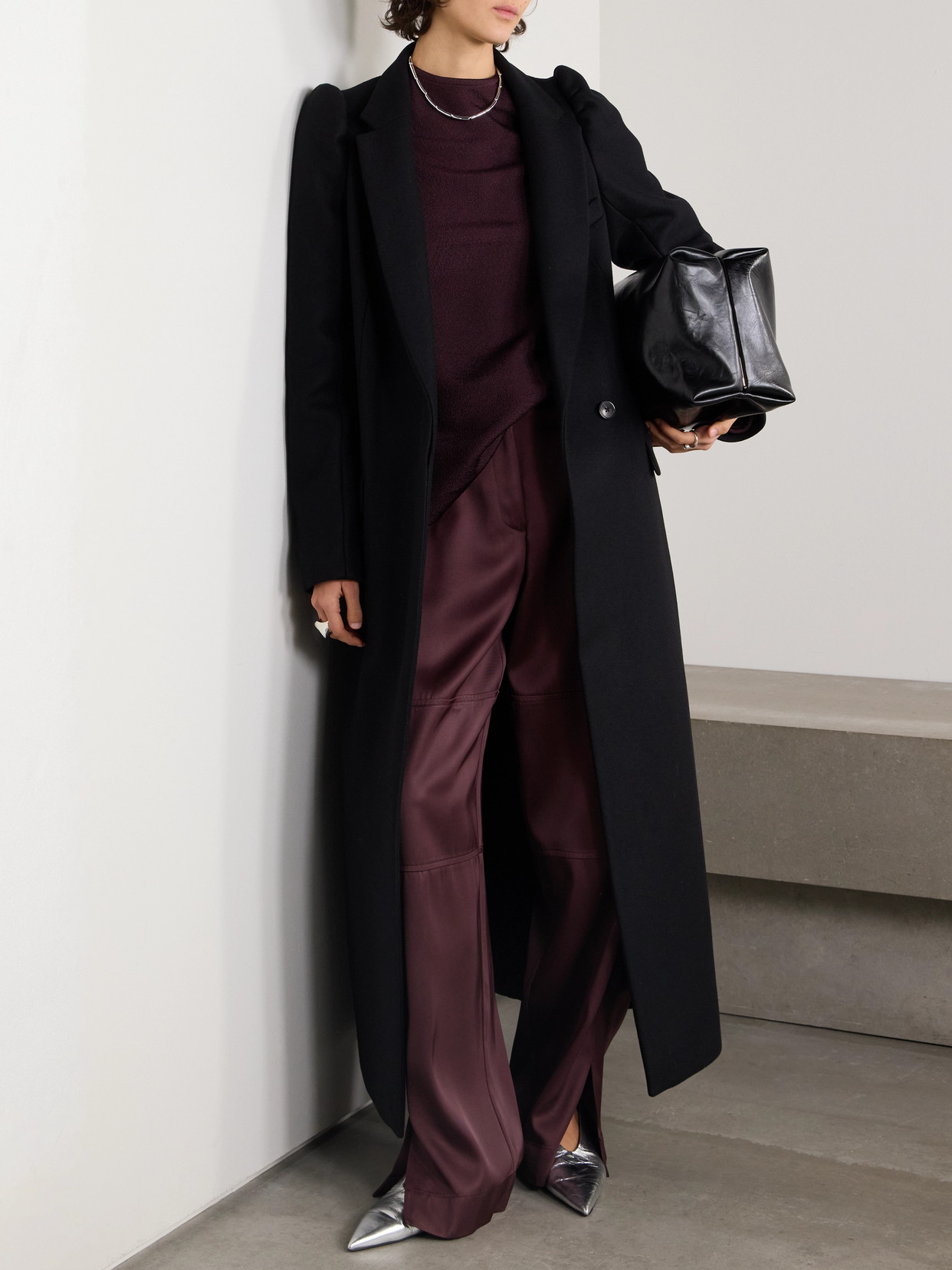 Jil Sander Satin-twill Straight-leg Pants In Purple