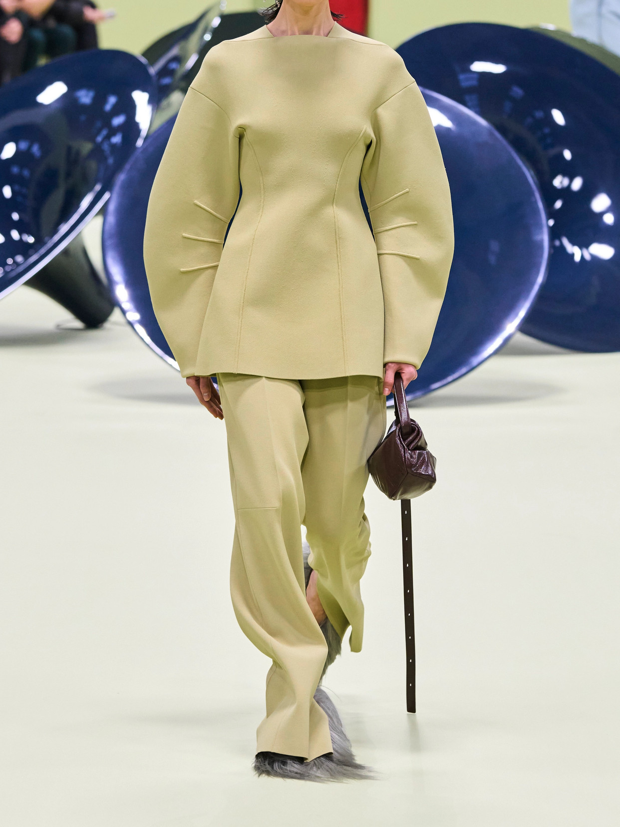 JIL SANDER PANELED KNITTED SWEATER