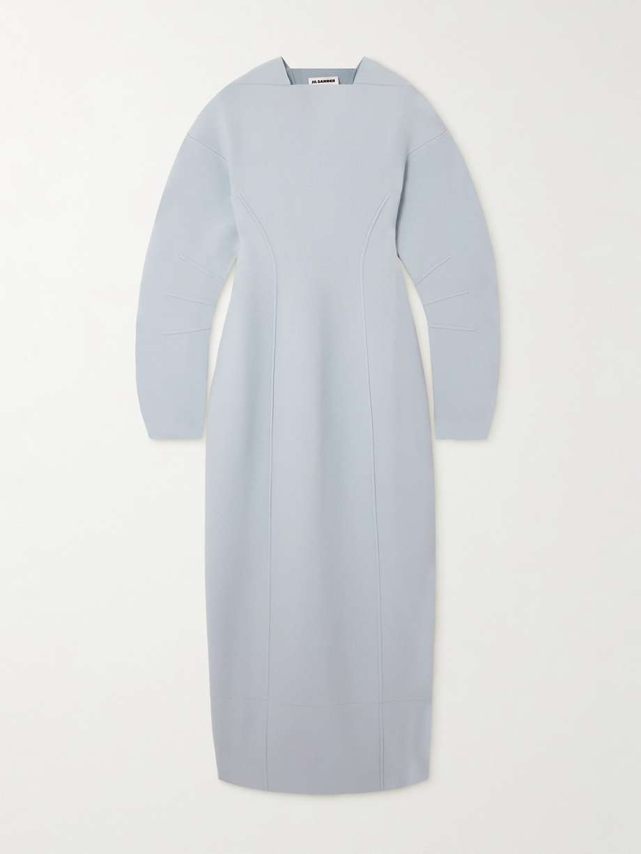 paneled knitted maxi dress