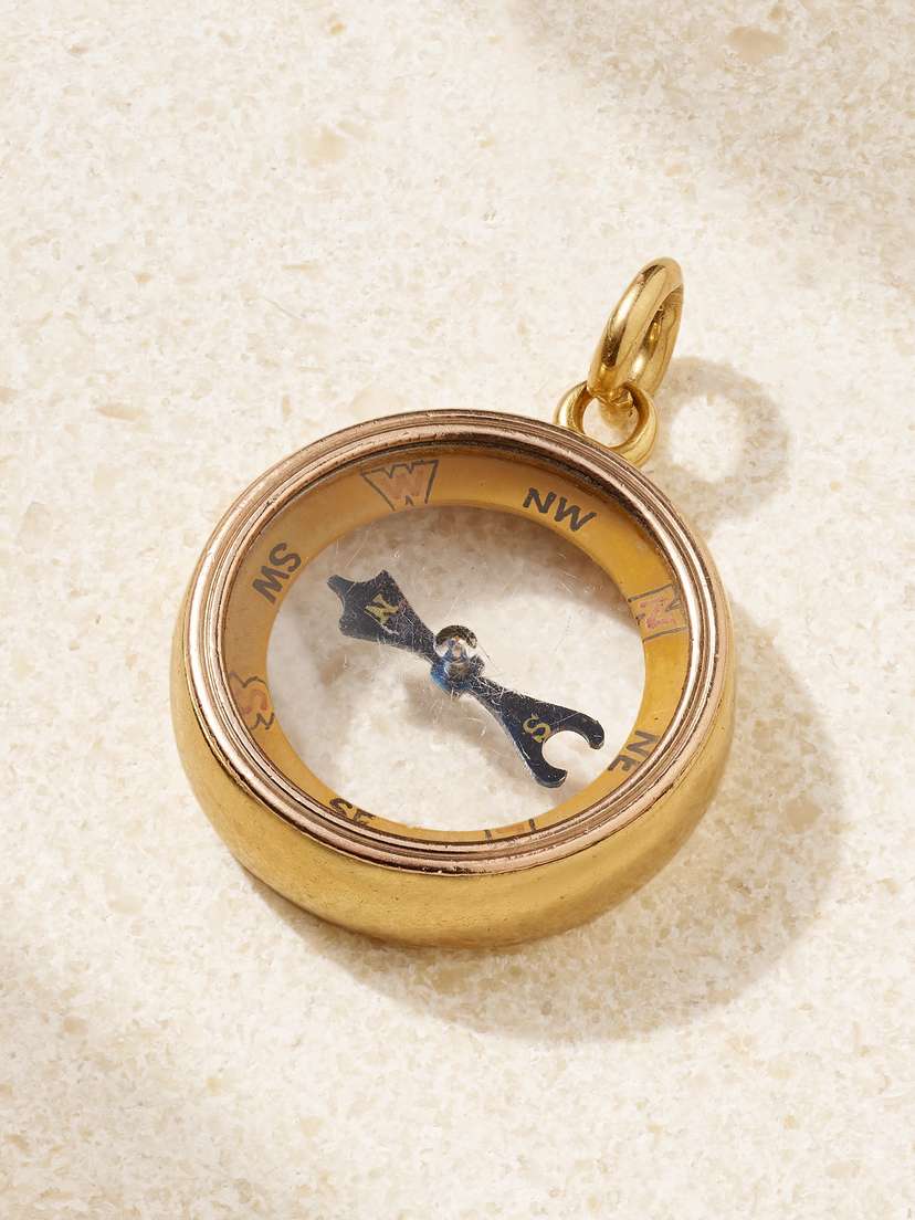Stephanie Windsor Victorian 1880s 15-karat Gold Compass Pendant