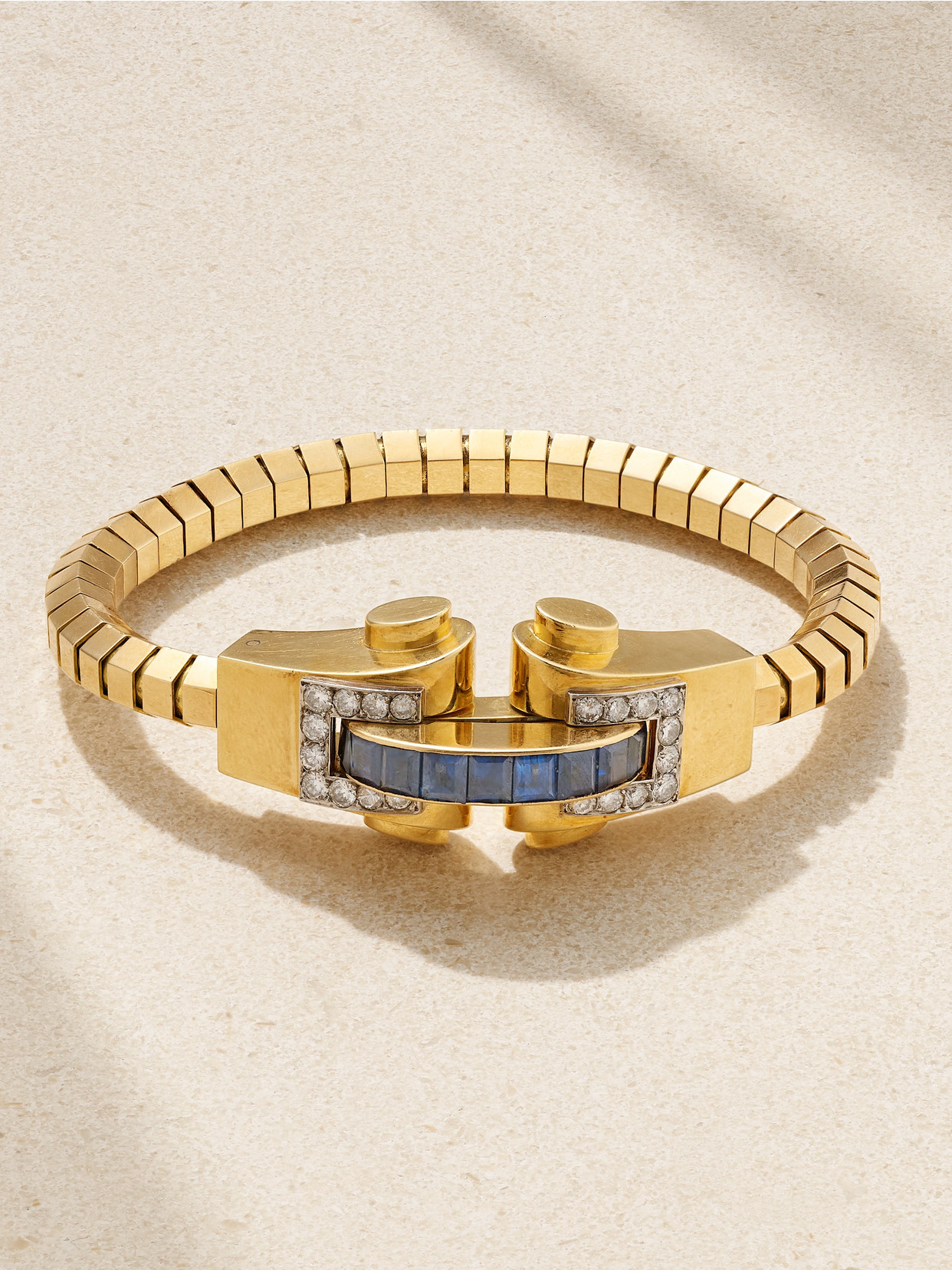 Stephanie Windsor + Boucheron Paris Retro 1940s 18-karat Gold, Sapphire And Diamond Bracelet