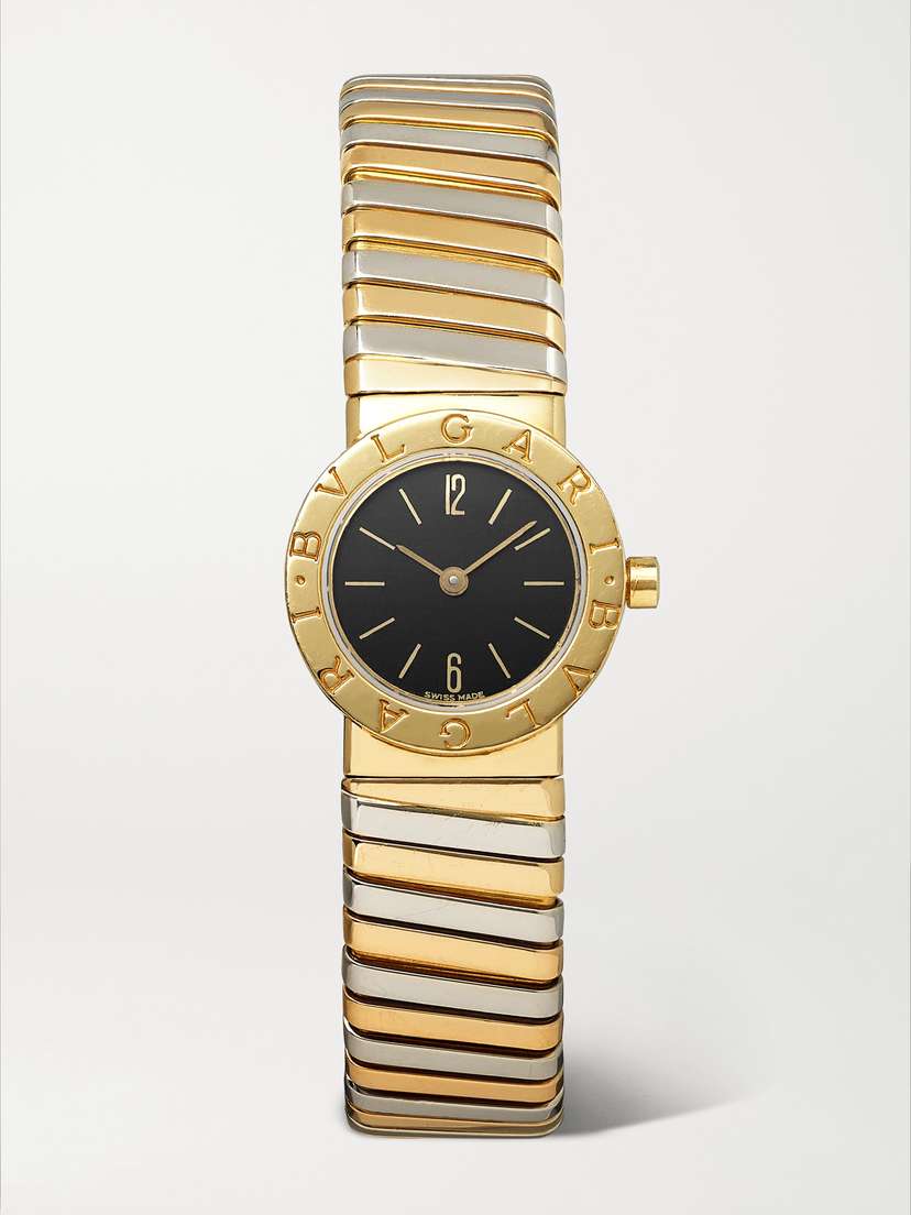 Stephanie Windsor + Bvlgari Vintage 1990s Tubogas 23mm 18-karat White, Yellow And Rose Gold Watch