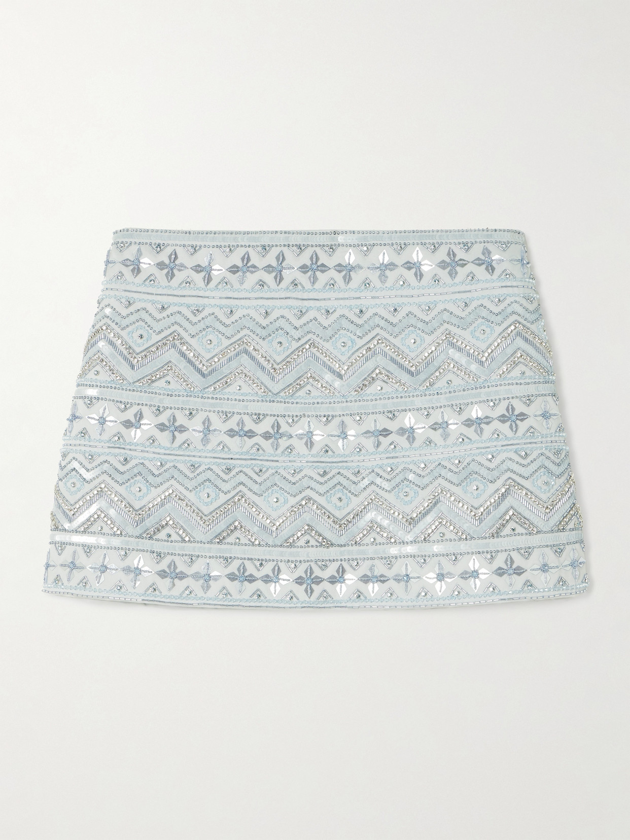 Des_phemmes Embellished Cotton Mini Skirt In Blue