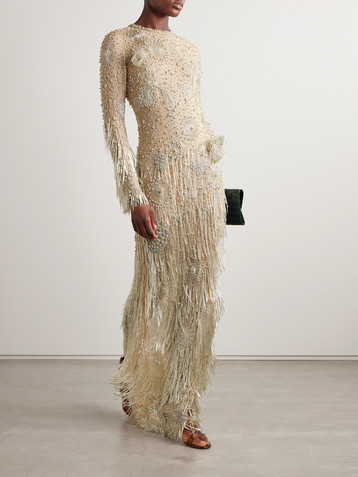 Oscar de la Renta Embellished tulle gown
