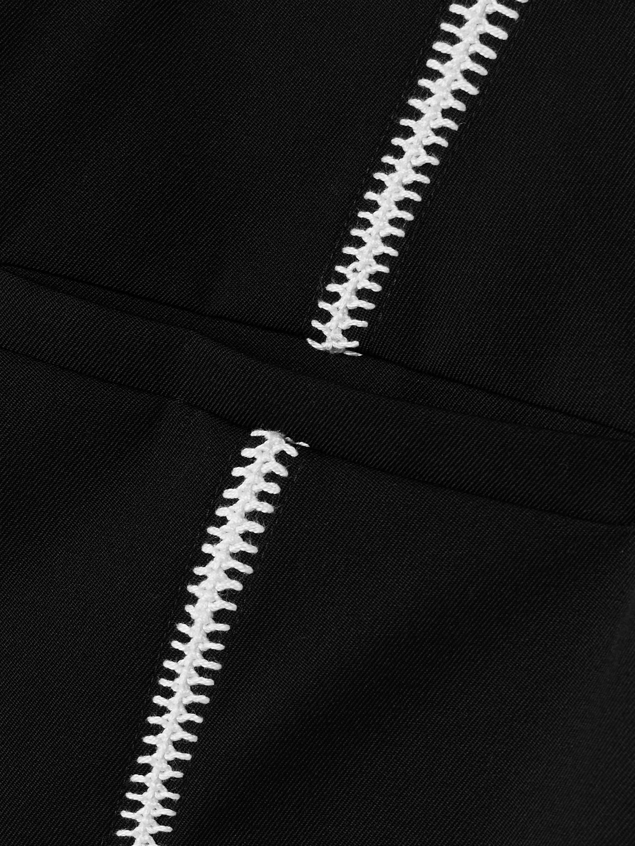 Diotima Thirds Embroidered Wool-twill Straight-leg Pants In Black