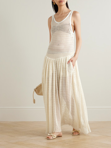 Diotima Pocomania open-knit cotton maxi dress