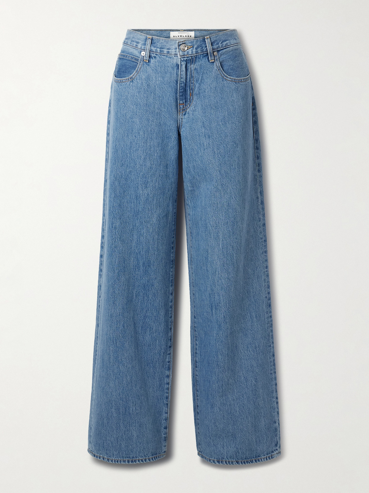 Slvrlake Mica Low-rise Wide-leg Organic Jeans In Blue