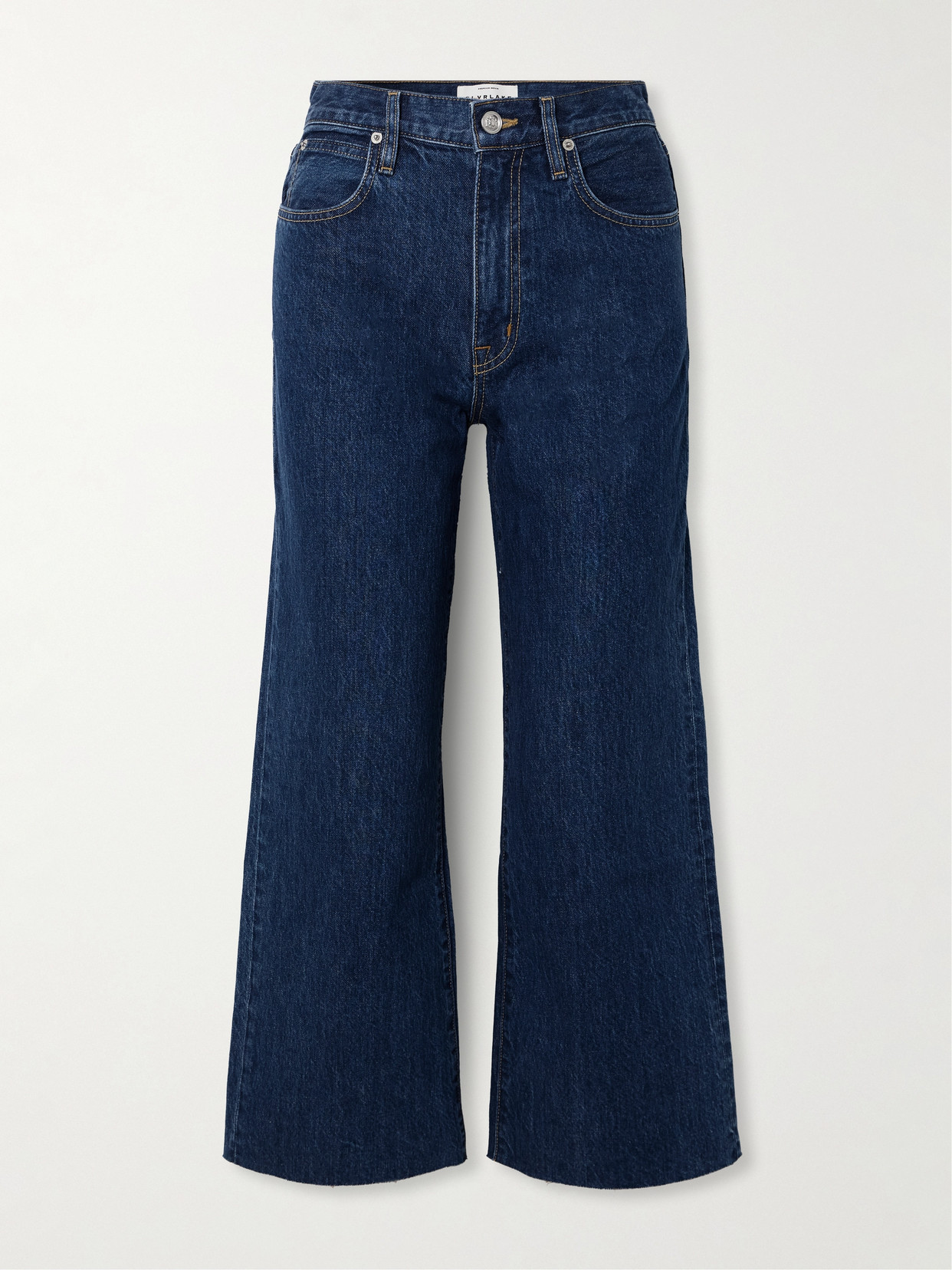 Slvrlake Grace Cropped Frayed Mid-rise Wide-leg Jeans In Blue