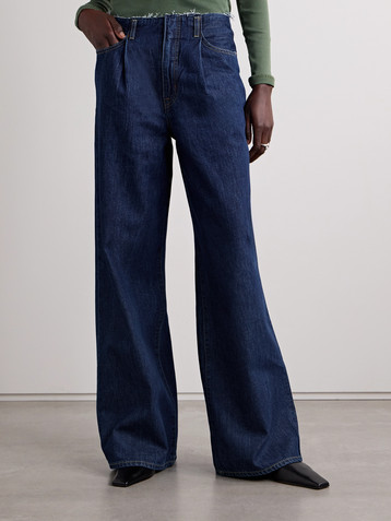 SLVRLAKE Taylor pleated low-rise wide-leg jeans