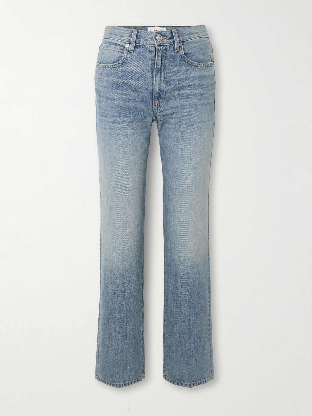 Slvrlake Sophie Distressed Mid-rise Straight-leg Jeans In Blue