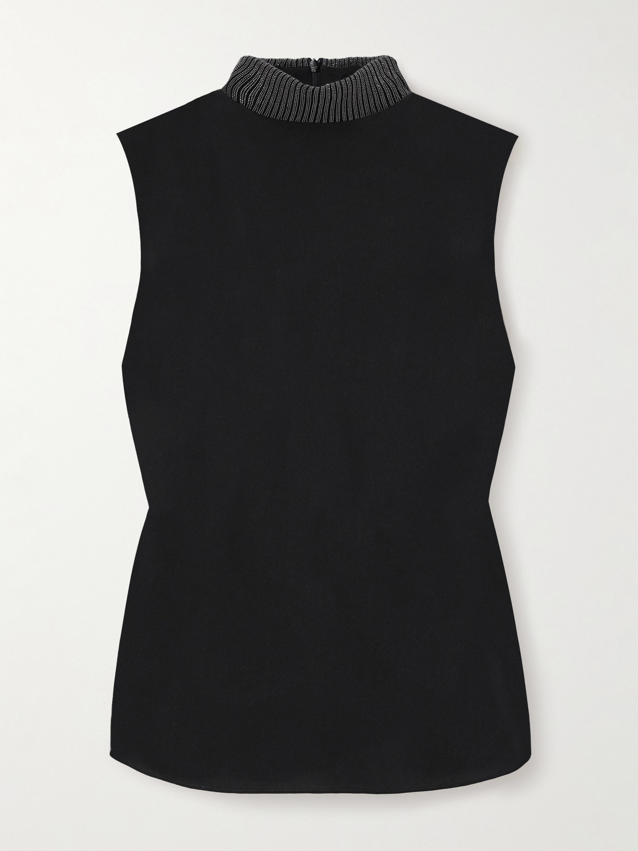 Brunello Cucinelli - Bead-embellished Silk-satin Blouse - Black