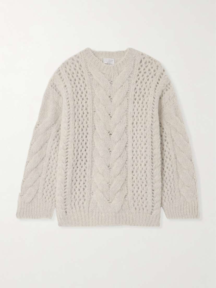 Brunello Cucinelli Cable-knit Alpaca-blend Sweater