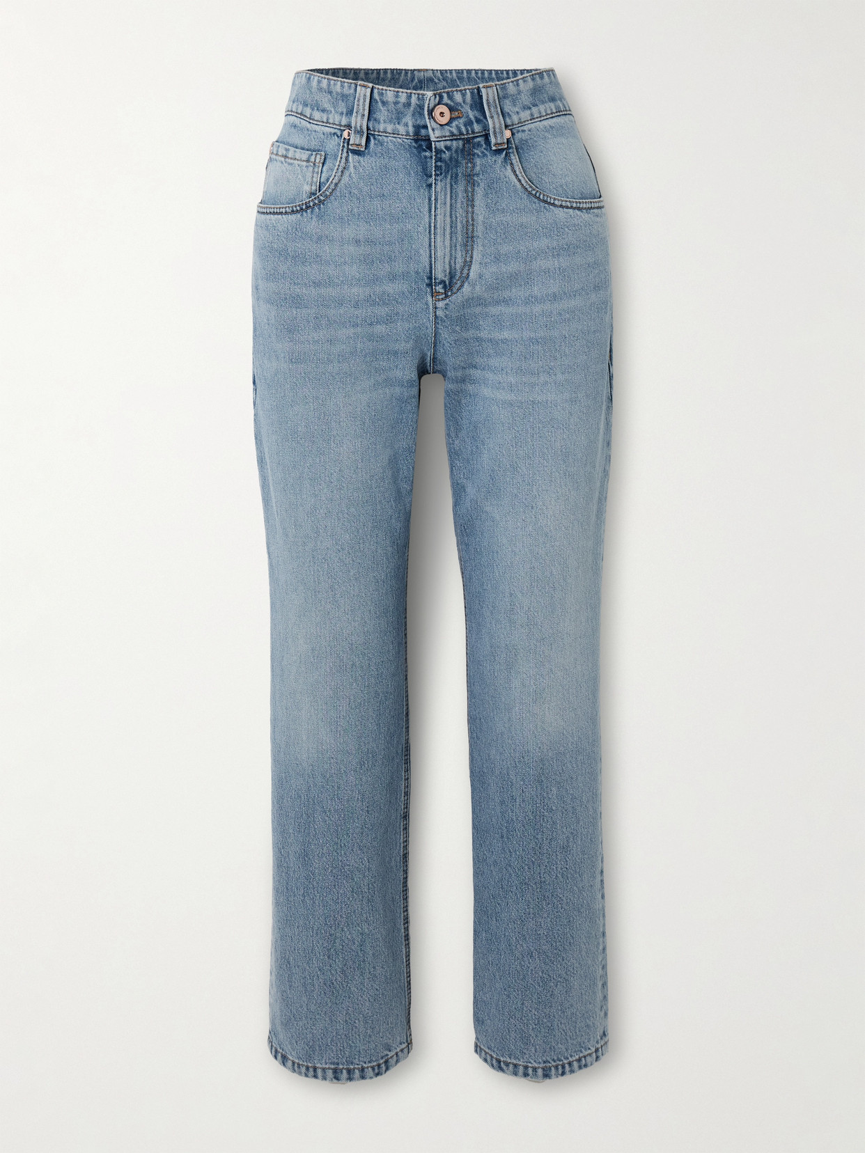 Brunello Cucinelli - High-rise Straight-leg Jeans - Blue