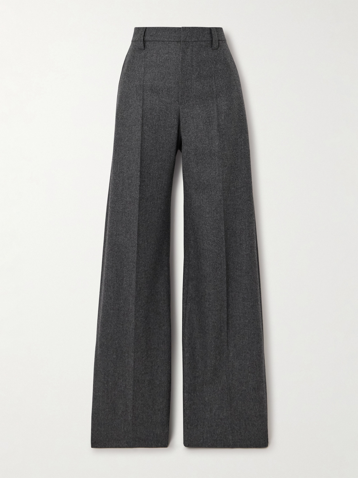 Brunello Cucinelli - Wool And Cashmere-blend Wide-leg Pants - Gray
