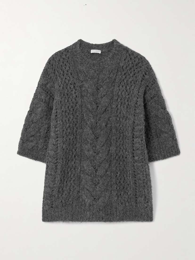 Brunello Cucinelli Cable-knit Alpaca-blend Sweater