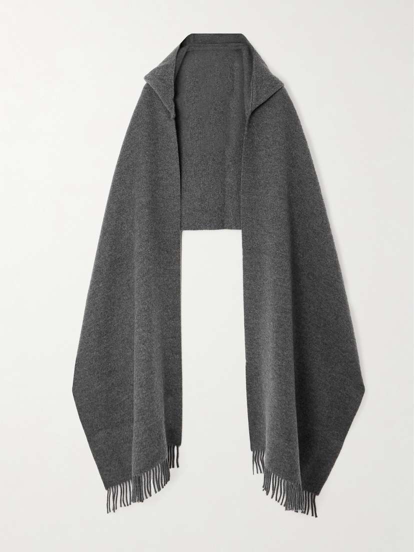 Brunello Cucinelli Hooded Brushed Wool And Cashmere-blend Wrap