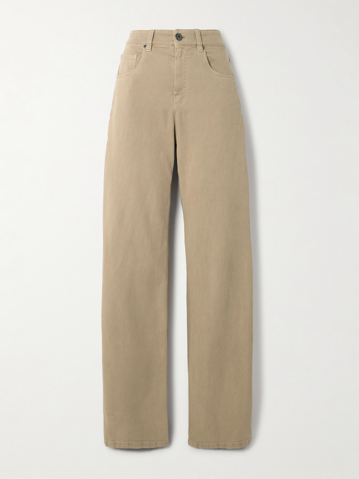 Brunello Cucinelli - Stretch Cotton-twill Straight-leg Pants - Brown