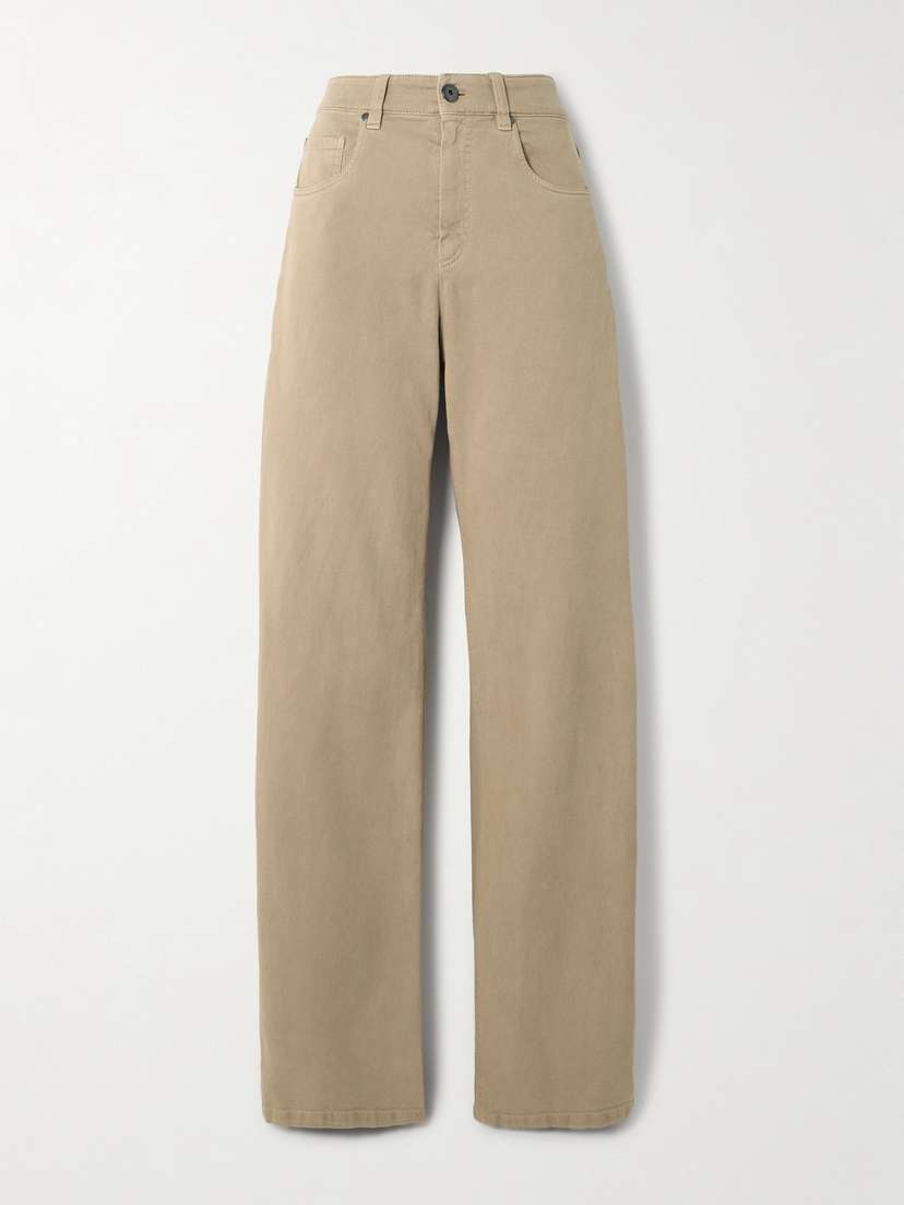 Brunello Cucinelli Stretch Cotton-twill Straight-leg Pants
