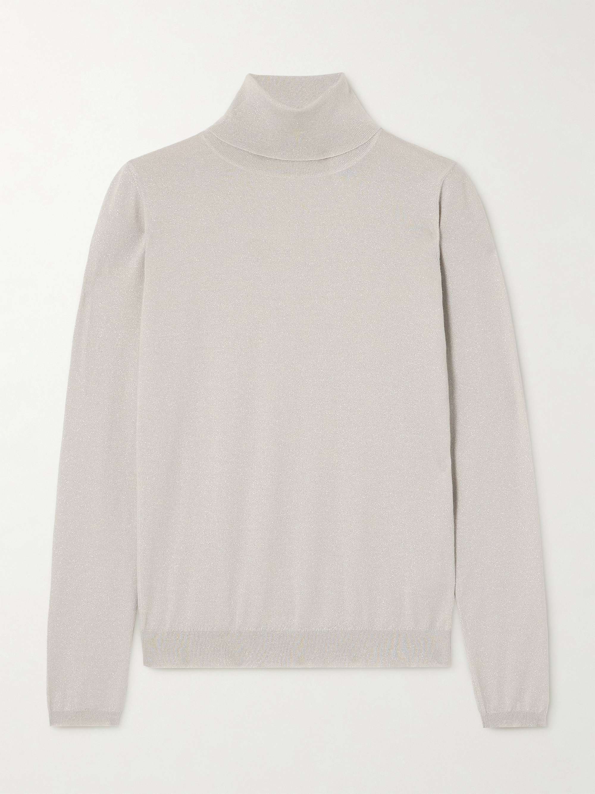 Metallic cashmere blend turtleneck sweater