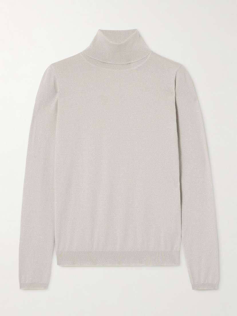 Brunello Cucinelli Metallic Cashmere-blend Turtleneck Sweater