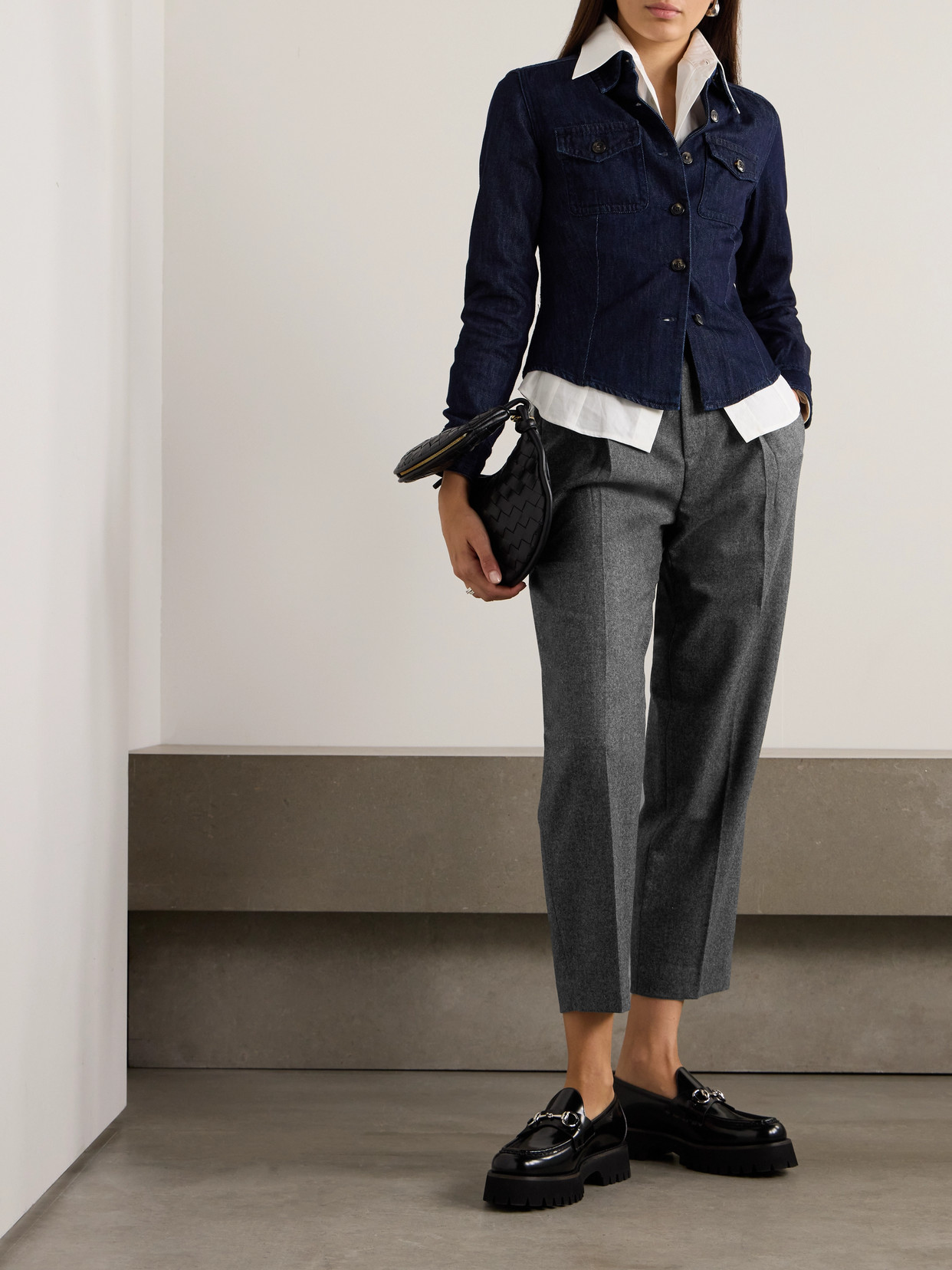 Brunello Cucinelli Cropped Pleated Wool And Cashmere-blend Tapered Pants In Gray