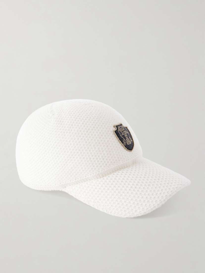 Brunello Cucinelli Appliquéd Waffle-knit Wool Baseball Cap