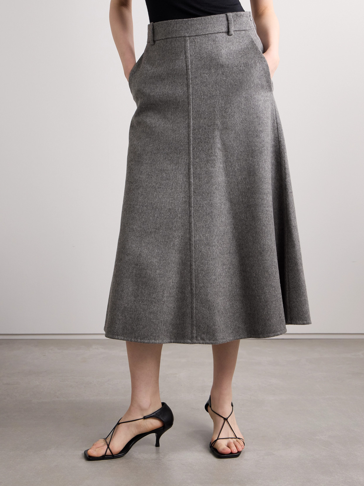 Brunello Cucinelli Wool Skirt In Gray