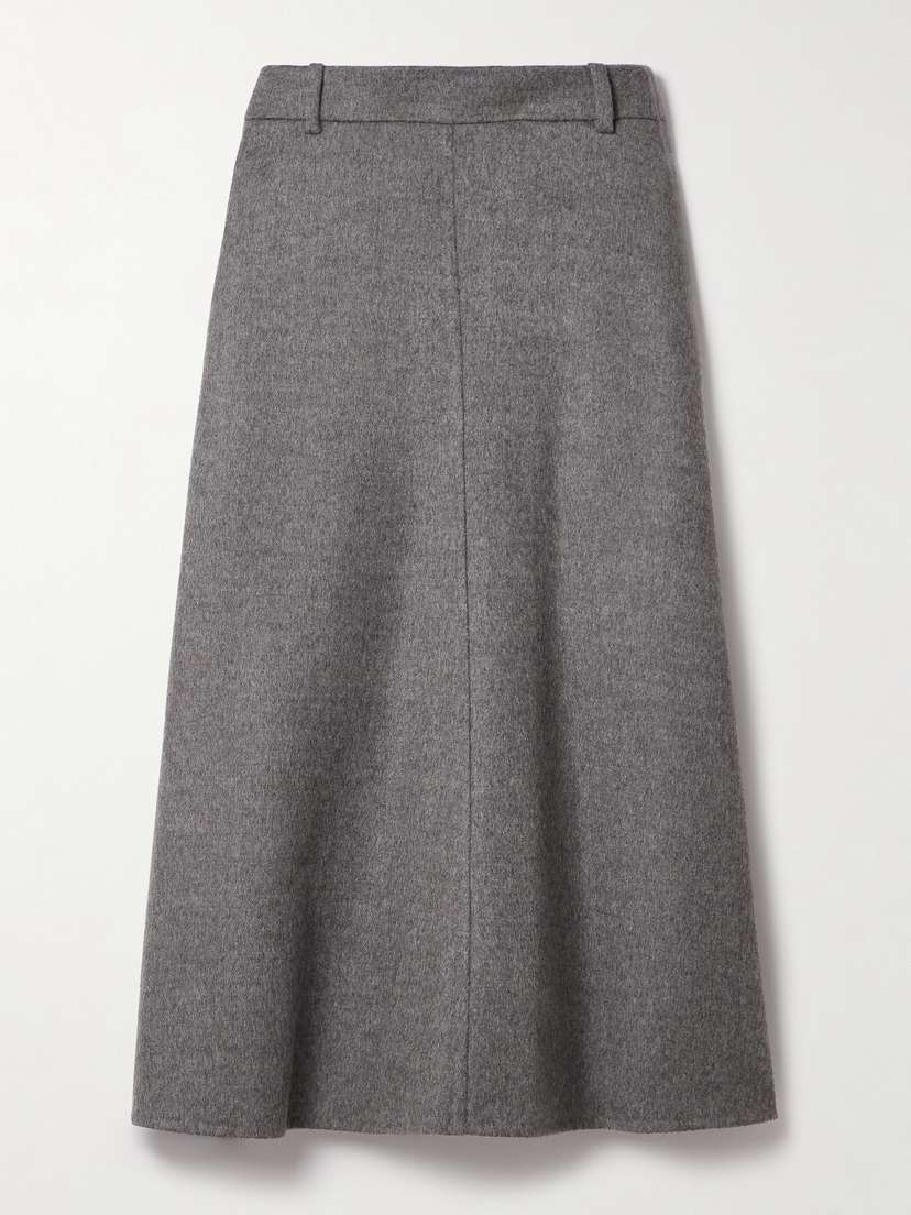Brunello Cucinelli Wool-felt Midi Skirt