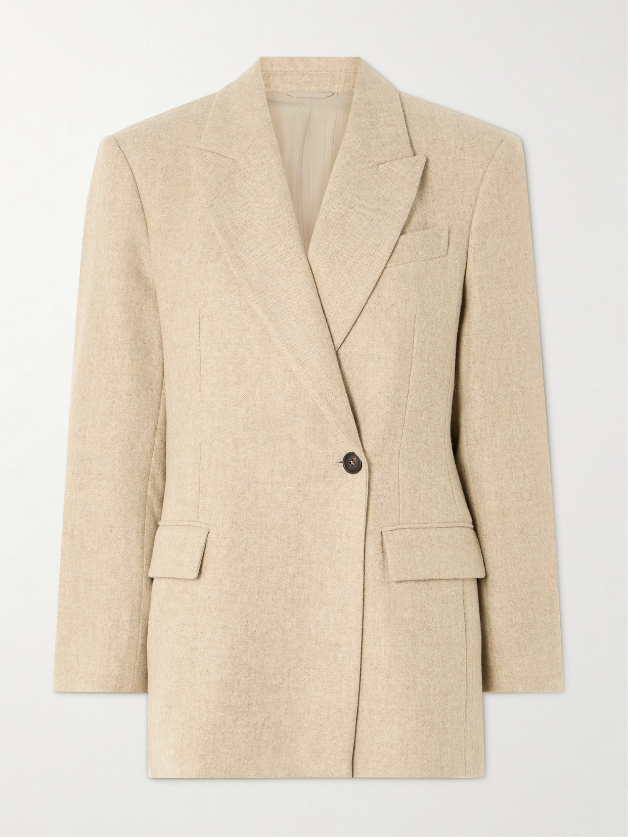 Brunello Cucinelli Brushed Alpaca-blend Blazer In Neutrals