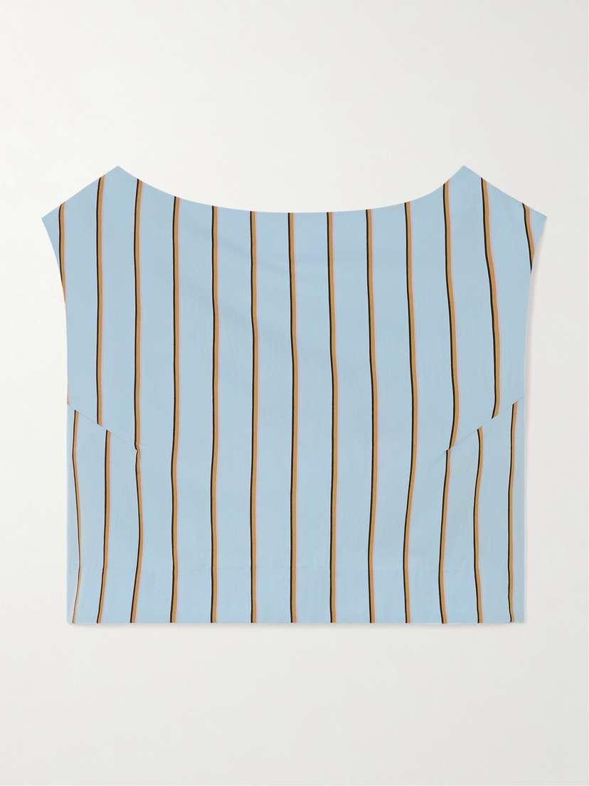 DESTREE Richard Cropped Striped Twill Top