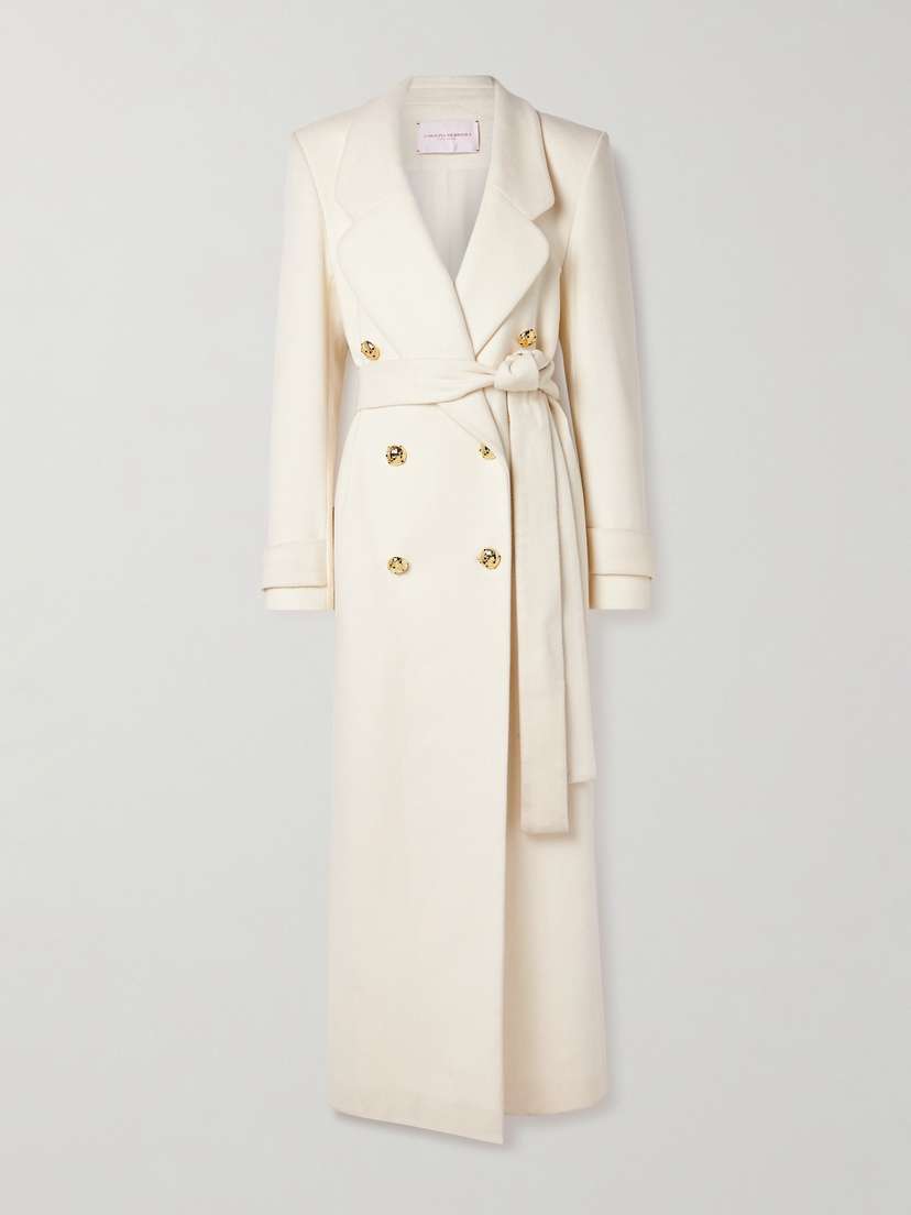 Carolina Herrera Belted Double-breasted Wool And Cashmere-blend Felt Coat