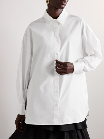 Carolina Herrera Oversized cotton-blend poplin shirt