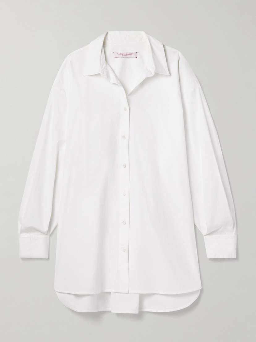 Carolina Herrera Oversized Cotton-blend Poplin Shirt