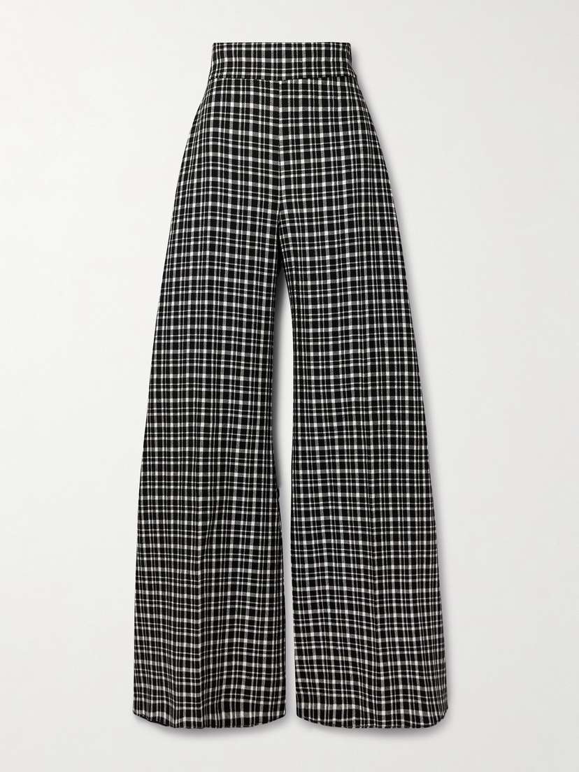 Carolina Herrera Checked Woven Wide-leg Pants