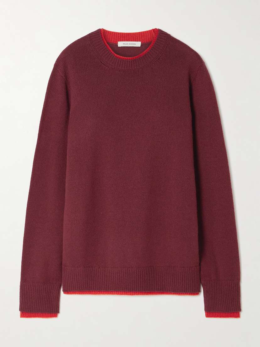 Wales Bonner Steady Two-tone Cashmere Sweater