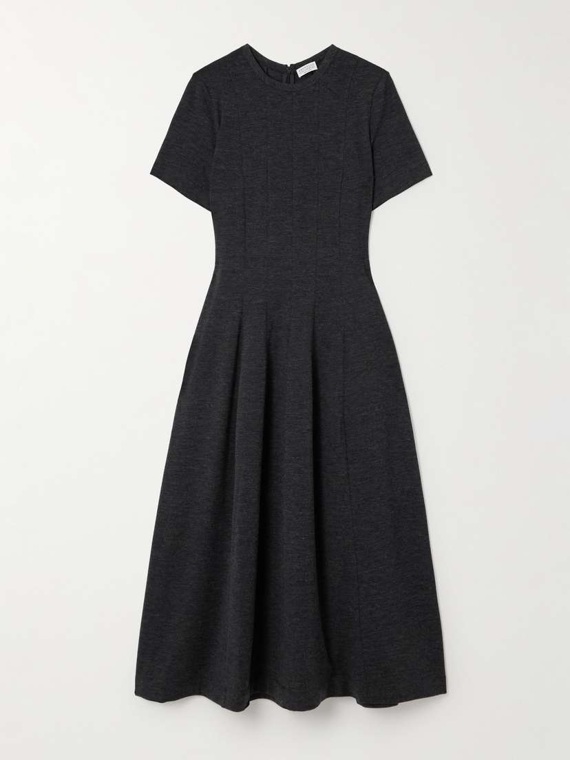 Brunello Cucinelli Stretch Wool-jersey Midi Dress