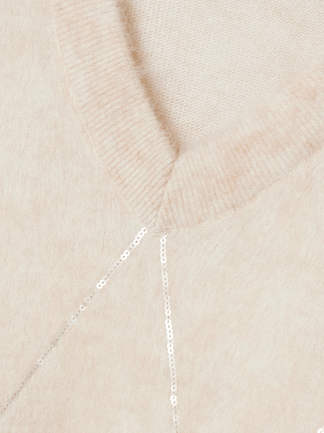 Brunello Cucinelli Sequin-embellished Brushed Knitted Sweater In Neutrals