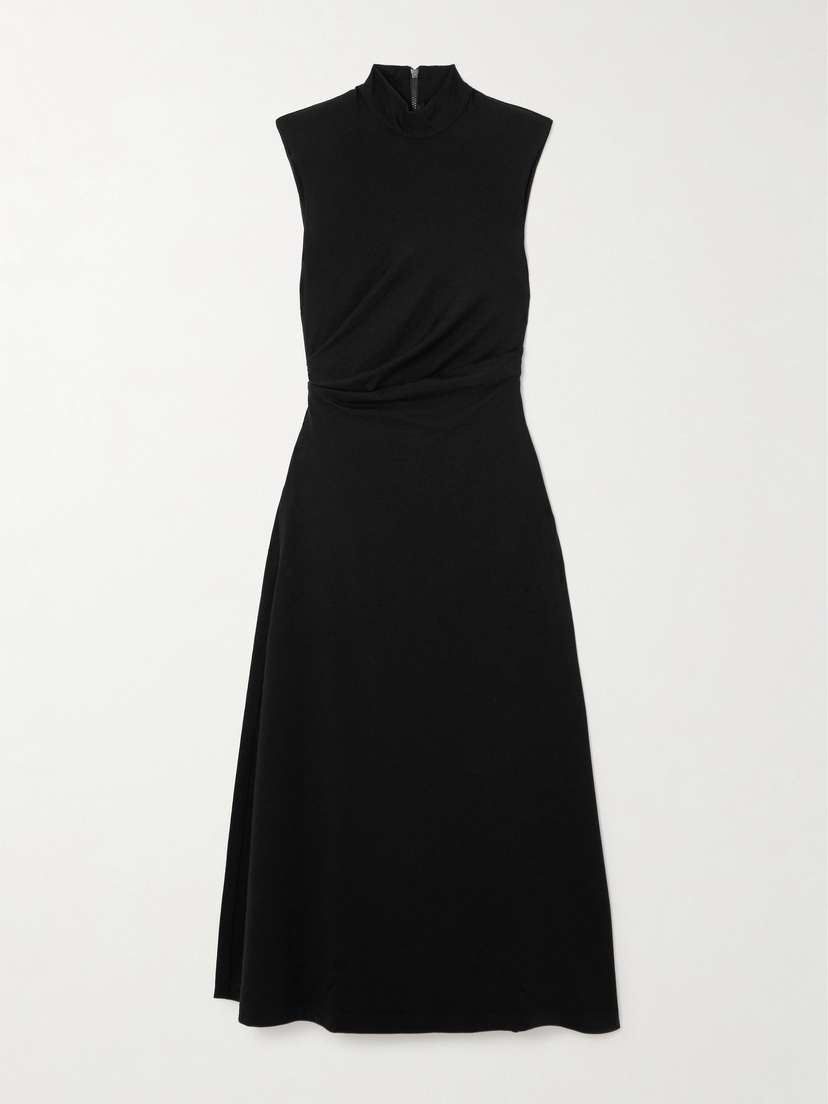 Brunello Cucinelli — Draped stretch-wool midi dress